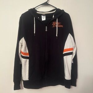 black harley davidson zip up hoodie large